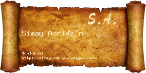 Simay Adrián névjegykártya